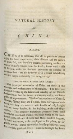 [V.] Natural history of China