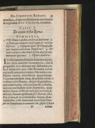 Caput I. De initio urbis Romae.