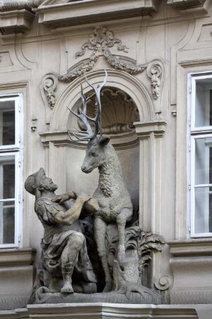 Skulpturengruppe "Heiliger Hubertus mit Hirsch", Prager Kleinseite, Tschechische Republik