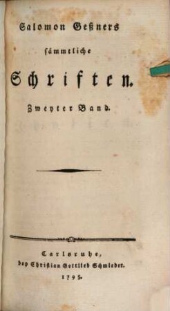 Salomon Geßners Sämmtliche Schriften, 2