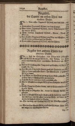 Register der Capitel.
