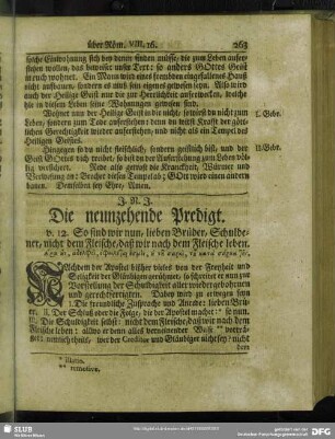 Die neunzehende Predigt