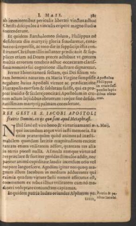 Res Gestae S. Iacobi Apostoli fratris Domini ...