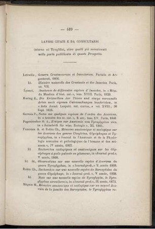 Lavori Citati E Da Consultarsi