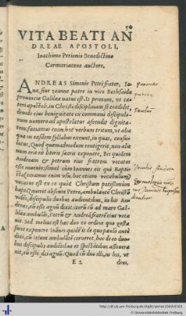 Vita Beati Andreae Apostoli.