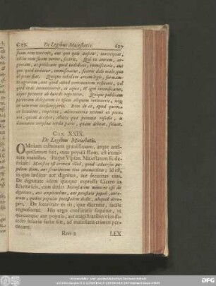 Cap. XXIX. De Legibus Maiestatis.
