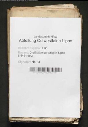 Lippische Kontributionszahlungen für die schwedische Garnision zu Vechta und für den Abzug (Evakuationsgelder) der spanischen Garnision zu Frankental