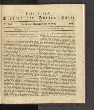 No 692. Hamburg. Sonnabend, den 10. März. 1832.