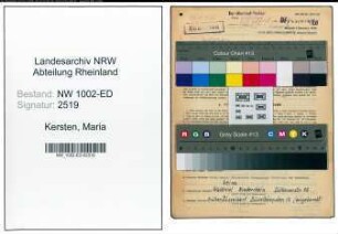 Entnazifizierung Maria Kersten, geb. 27.03.1891 (Lehrerin)