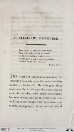 Preliminary discourse