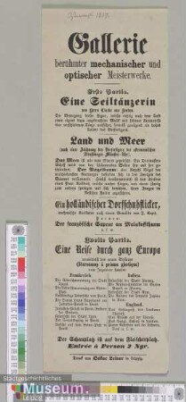 Gallerie berühmter mechanischer und optischer Meisterwerke.