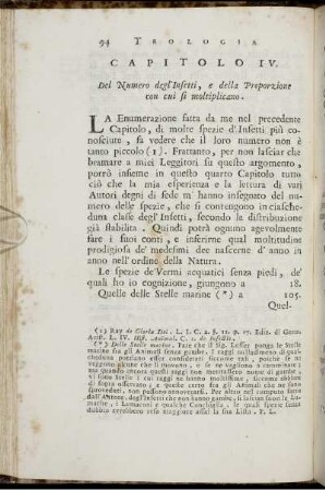 Capitolo IV. Del Numero degl' Insetti, e della Proporzione con cui si moltiplicano.