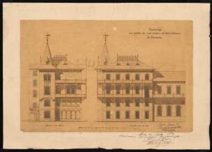 Hotel Bellevue, Cuxhaven Umbau: Ansicht von der Hafenseite, Ansicht von der Seeseite