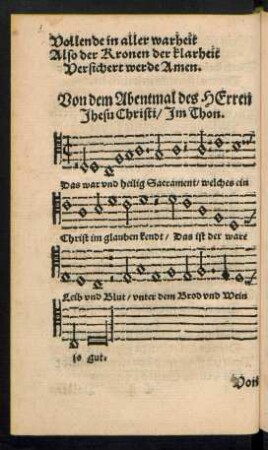 Von dem Abentmal des Herren Jhesu Christi ...