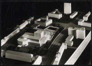 Badisches Staatstheater, Karlsruhe Wettbewerb: Städtebauliches Modell, Nordostansicht