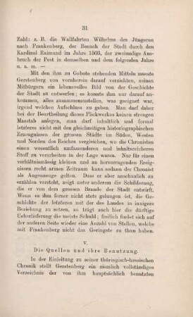 V. Die Quellen und ihre Benutzung.