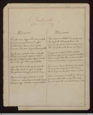 [Abschrift] - Sonetti scelti (Canzoniere, Sonette 2, 3, 9, 19, 36, 35) - StGA-George I,3052