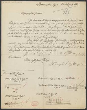 Brief an B. Schott's Söhne : 26.08.1916