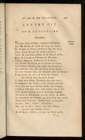 455-465, Lettre CIV.-CVI.
