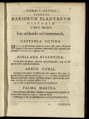 Caroli Clusii Atrebatis Raiorum Plantarum
