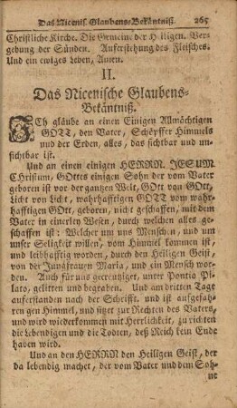 II. Das Nicenische Glaubens-Bekänntniß