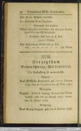 XVII. Herzogthum Braunschweig-Wolfenbüttel