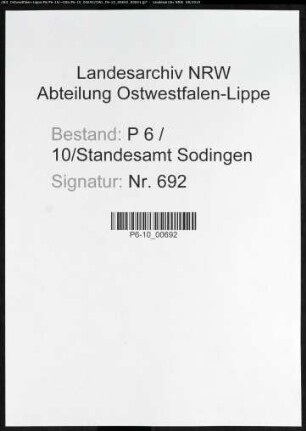 Sterberegister Standesamt Herne-Sodingen (III)