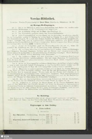 V. Vereins-Bibliothek