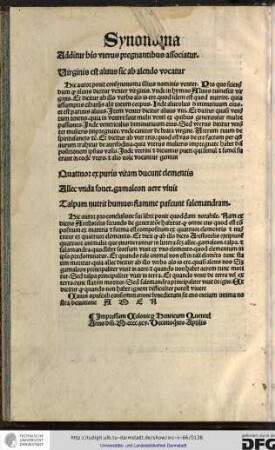 Impressum Colonie per Henricum Quentel anno domini M.cccc.xcv decimoquinto Aprilis.