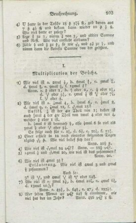 I. Multiplication der Brüche.