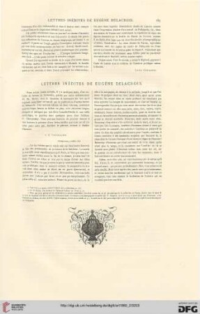 6: Lettres inédites de Eugène Delacroix