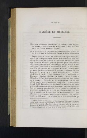 Hygiene et medecine.
