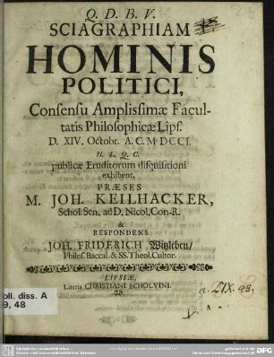 Sciagraphiam Hominis Politici