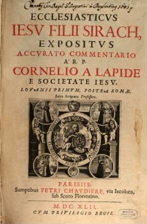 [Commentaria in Vetus et Novum Testamentum], [5]. Ecclesiasticus Iesu Filii Sirach