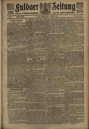 Erste Ausgabe vom Freitag, den 11. März 1910.