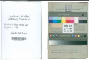 Entnazifizierung Michael Wertz , geb. 17.06.1890 (Angestellter)