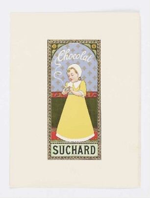 Mädchen mit einer Tasse Kakao, Werbeplakat für "Cacao Suchard"