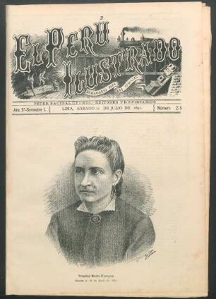 [Retrato de] Trinidad María Enríquez : Muerta el 28 de Abril de 1891.
