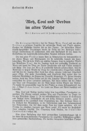 Metz, Toul und Verdun im alten Reiche. Heinrich Kuhn.