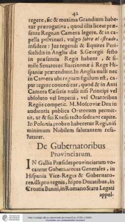 De Gubernatoribus Provinciarum.