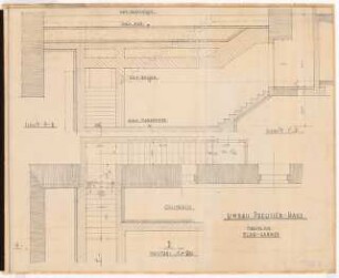 Umbau des Preußischen Herrenhauses zum »Preußenhaus«, Berlin: Plankammer (Treppe): Schnitte 1:20