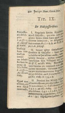 Tit. IX. De Fideiussoribus