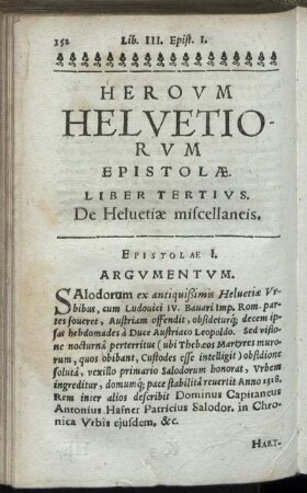 Liber Tertius. De Heluetiæ miscellaneis.