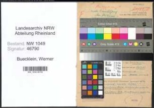 Entnazifizierung Werner Buecklein , geb. 19.05.1909 (Bankangestellter)