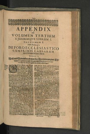 Appendix ad Volumen Tertium