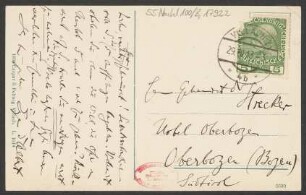 Brief an Ludwig Strecker  und B. Schott's Söhne : 29.07.1913