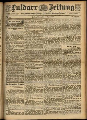 Ausgabe vom Montag, den 14. August 1899.
