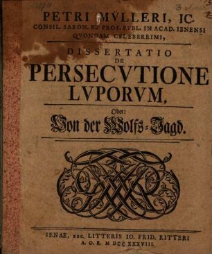 Dissertatio de persecutione luporum