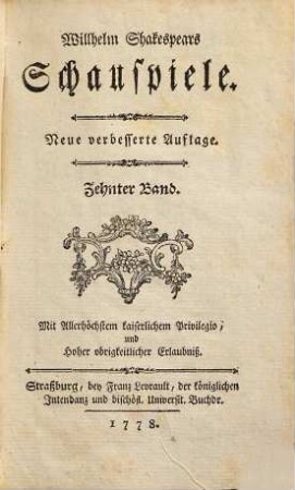 Willhelm Shakespears Schauspiele, 10
