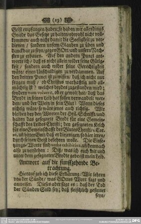 Antwort auf die funffzehende Betrachtung
